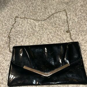 Black patent leather purse